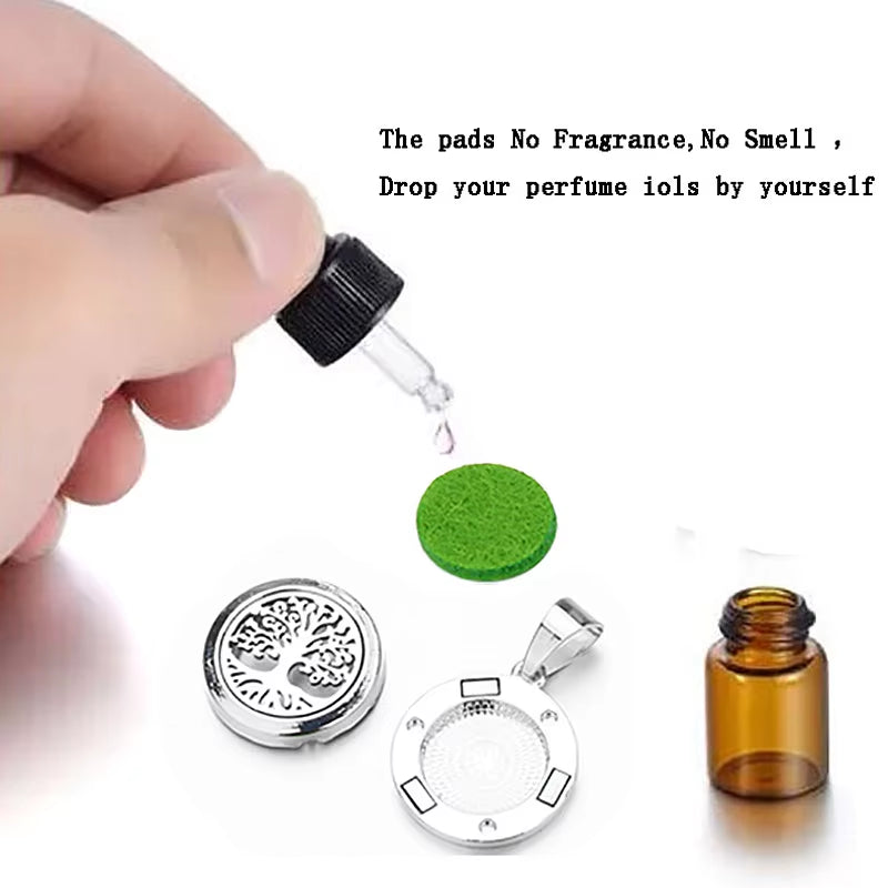 New Aromatherapy Pendant Small Essential Oil Diffuser Necklace Tree of Life Open Locket Pendant Perfume Necklace