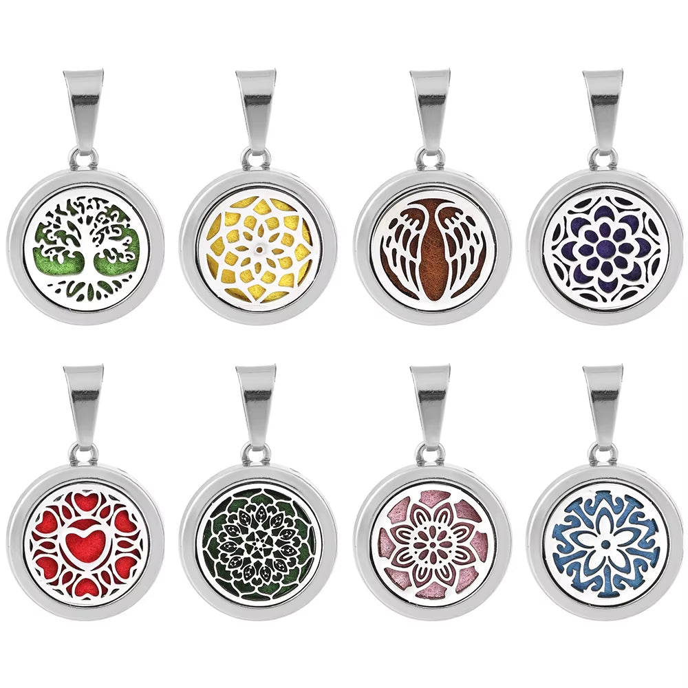 New Aromatherapy Pendant Small Essential Oil Diffuser Necklace Tree of Life Open Locket Pendant Perfume Necklace