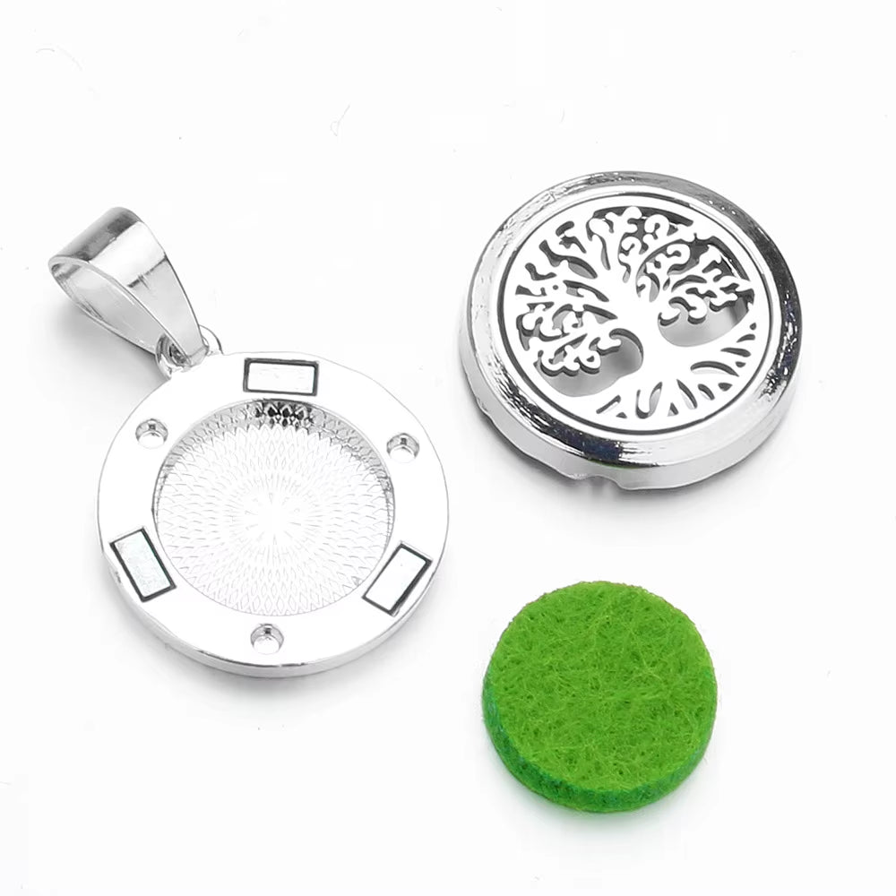 New Aromatherapy Pendant Small Essential Oil Diffuser Necklace Tree of Life Open Locket Pendant Perfume Necklace