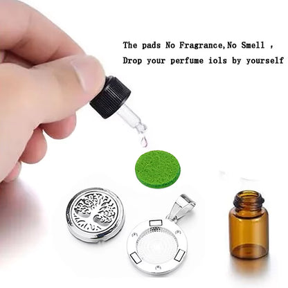 New Aromatherapy Pendant Small Essential Oil Diffuser Necklace Tree of Life Open Locket Pendant Perfume Necklace