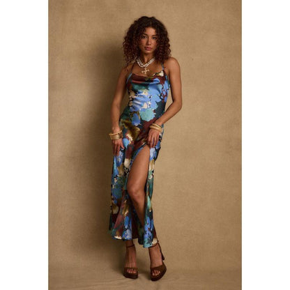 Natalia Blue Printed Maxi Dress