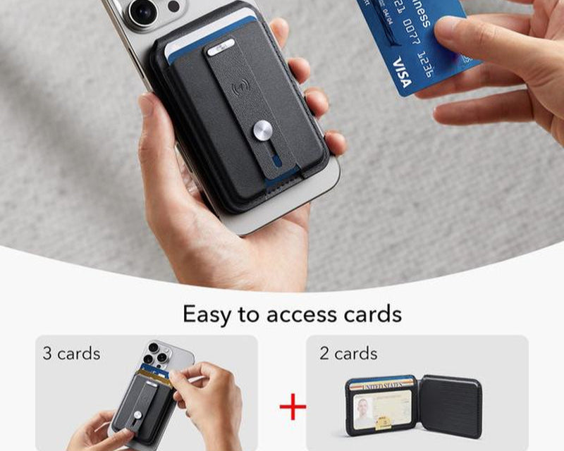 ESR Geo for Magsafe Wallet with Full Find My Functionality,3/5 Card-Holder, RFID Blocking, Magnetic Wallet for Iphone 17/16/15/14/13/12 Series,With Adjustable Stand